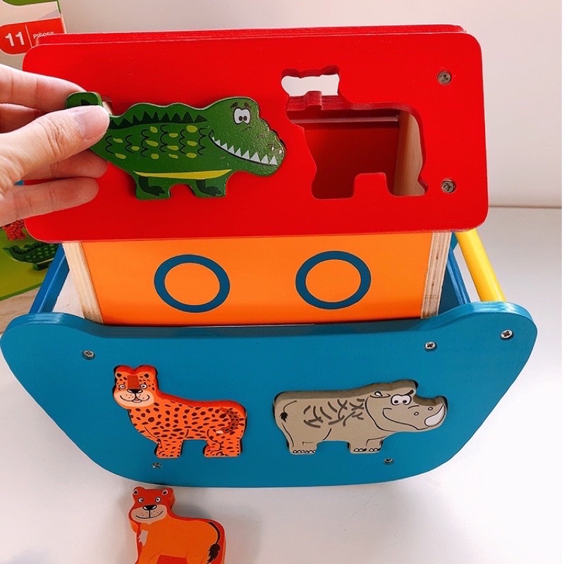 playtive junior wooden noah’s ark shape sorting toys