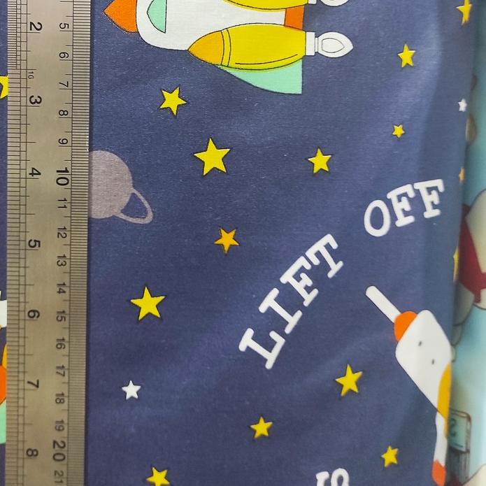 ✷ KONICO kain Katun sprei motif Karakter ROKET APOLLO Anak Star Grow Murah Catra (kain meteran) ➮