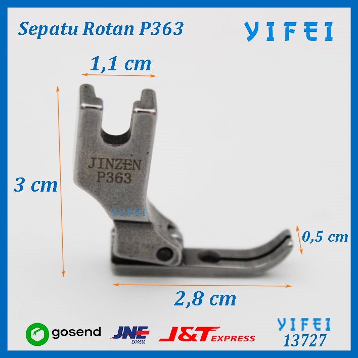 P363 Sepatu Sleting Mesin Jahit - zipper presser foot High Speed Industrial/YIFEI-13727