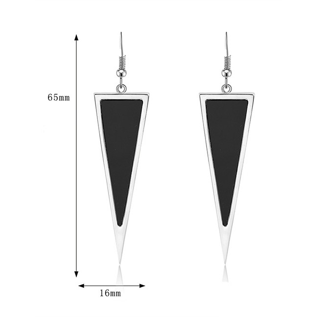 LRC Anting Tusuk Fashion Triangle Shape Decorated Earrings