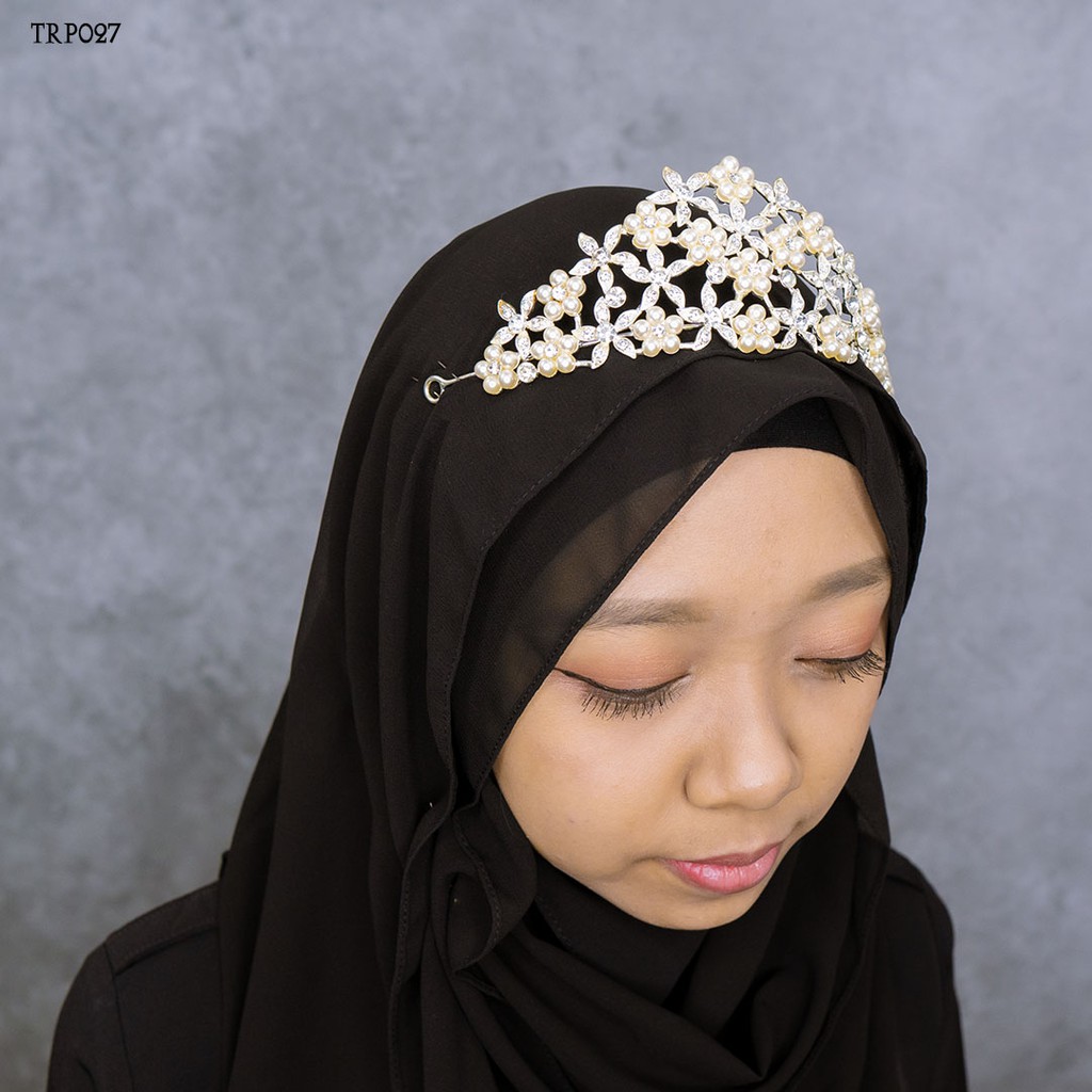 [PRODUK TERBATAS] CROWN WEDDING ASESORIS FASHION WOMEN BUNGA SILVER TRP027