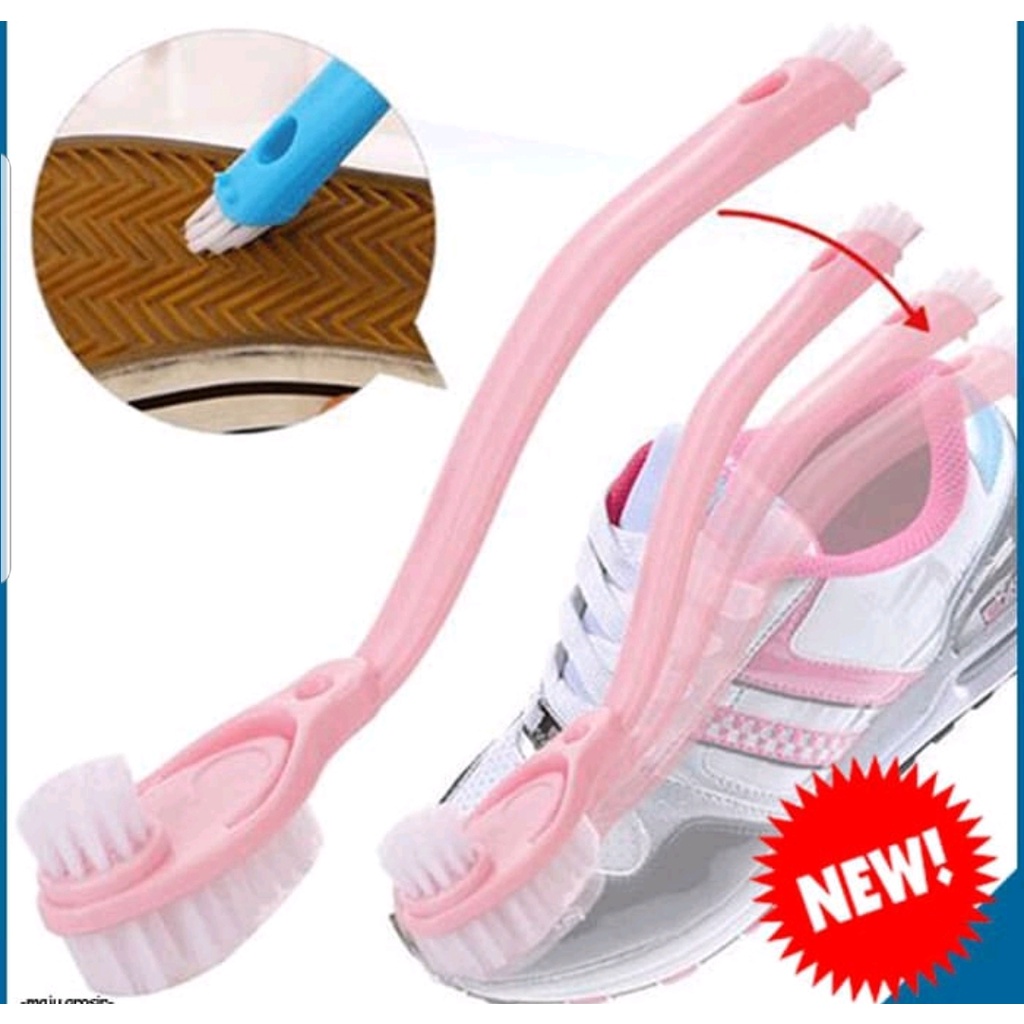 Sikat Pembersih Sepatu Triple Bulu 3 in 1 Shoes Brush tiga sisi clean