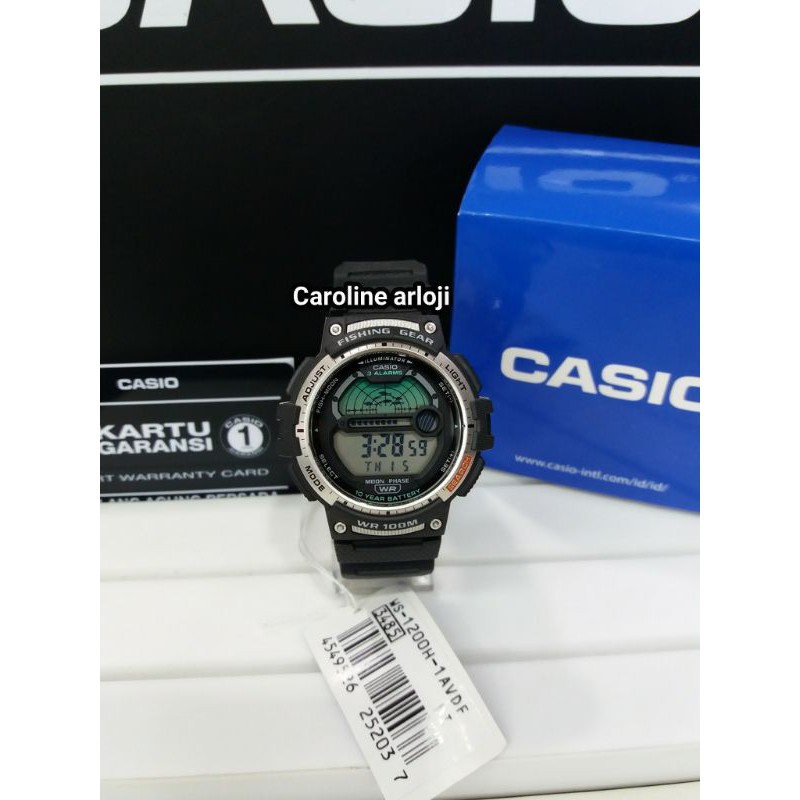 JAM TANGAN PRIA CASIO FISHING GEAR WS-1200H-1AVDF ORIGINAL GARANSI RESMI