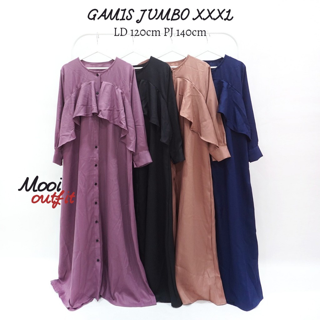 Gamis Polos Jumbo Xxxl- Gamis Lebaran Jumbo- Gamis Kondangan Jumbo- Gamis Seragam Jumbo- Gamis Murah