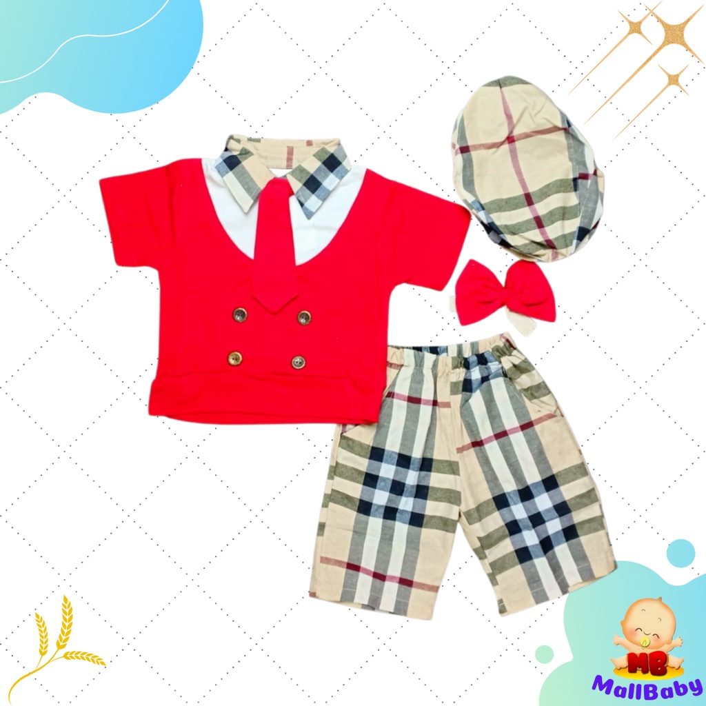 Setelan Baju Bayi Laki Laki 6 12 Bulan Tuxedo Murah Bepergian Kondangan Pesta Rompi Dasi 1 Tahun Anak Bayi Cowok 1 Tahun