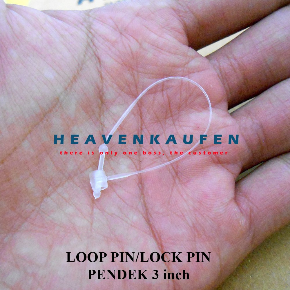 Tali Hangtag/Tali Label (Loop Pin/lock Pin) Putih 3 inch Tidak Perlu Alat