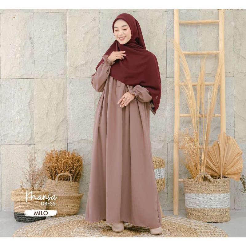 Kamila Dress/Gamis polos/Gamis simple elegant