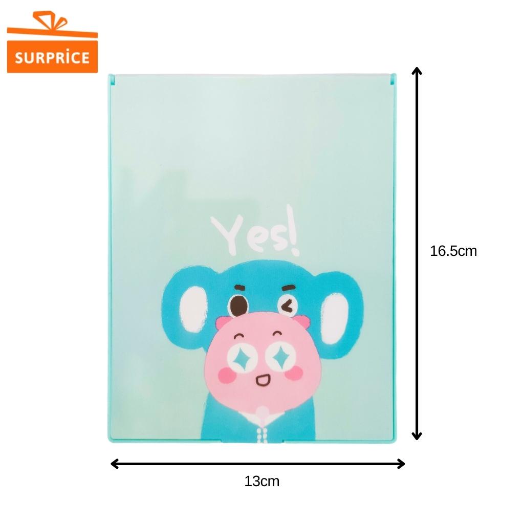 Surprice Cermin Lipat Make Up / Cermin Rias Makeup Buku / Kaca Rias Portable Kecil / Cermin Dandan Travel Mini-Yes! Biru