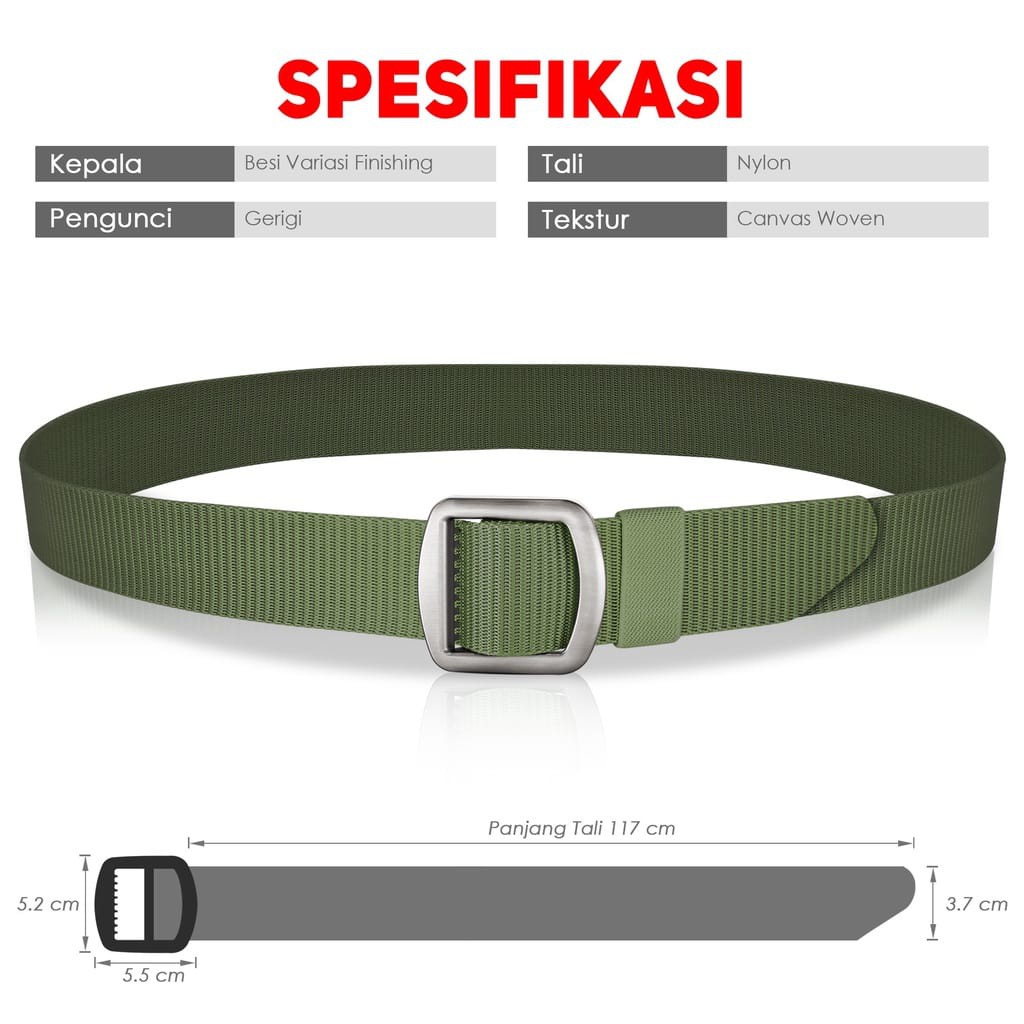 IKAT PINGGANG PRIA TALI SABUK NYLON CANVAS GESPER COATING DOFF GLOSSY MEN BELT FASHION CODE : X1