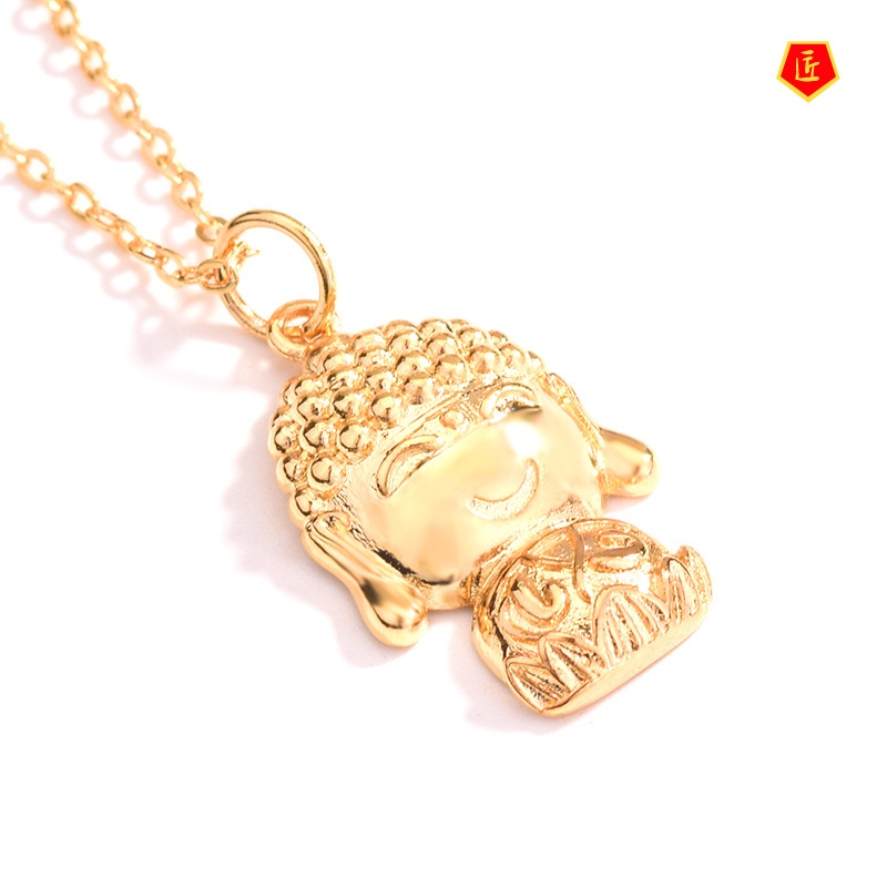 [Ready Stock]Smiling Buddha Gold Pendant Simple Temperament