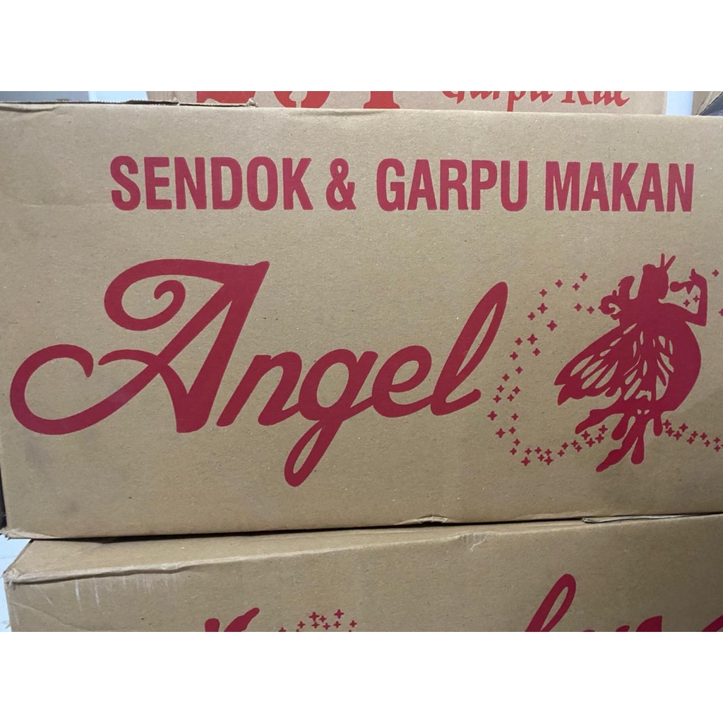 SENDOK MAKAN PLASTIK/GARPU MAKAN PLASTIK/SENDOK PLASTIK MEREK ANGEL BENING 1 DUS 3000 PCS GROSIR