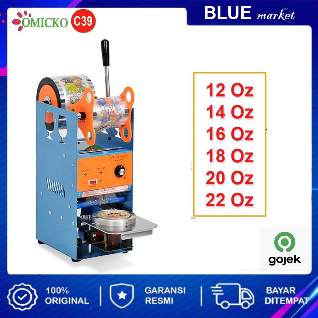 PROMO Cup Sealer Mesin Press Gelas C39 untuk Ukuran Gelas 12 - 22 Oz + Lid