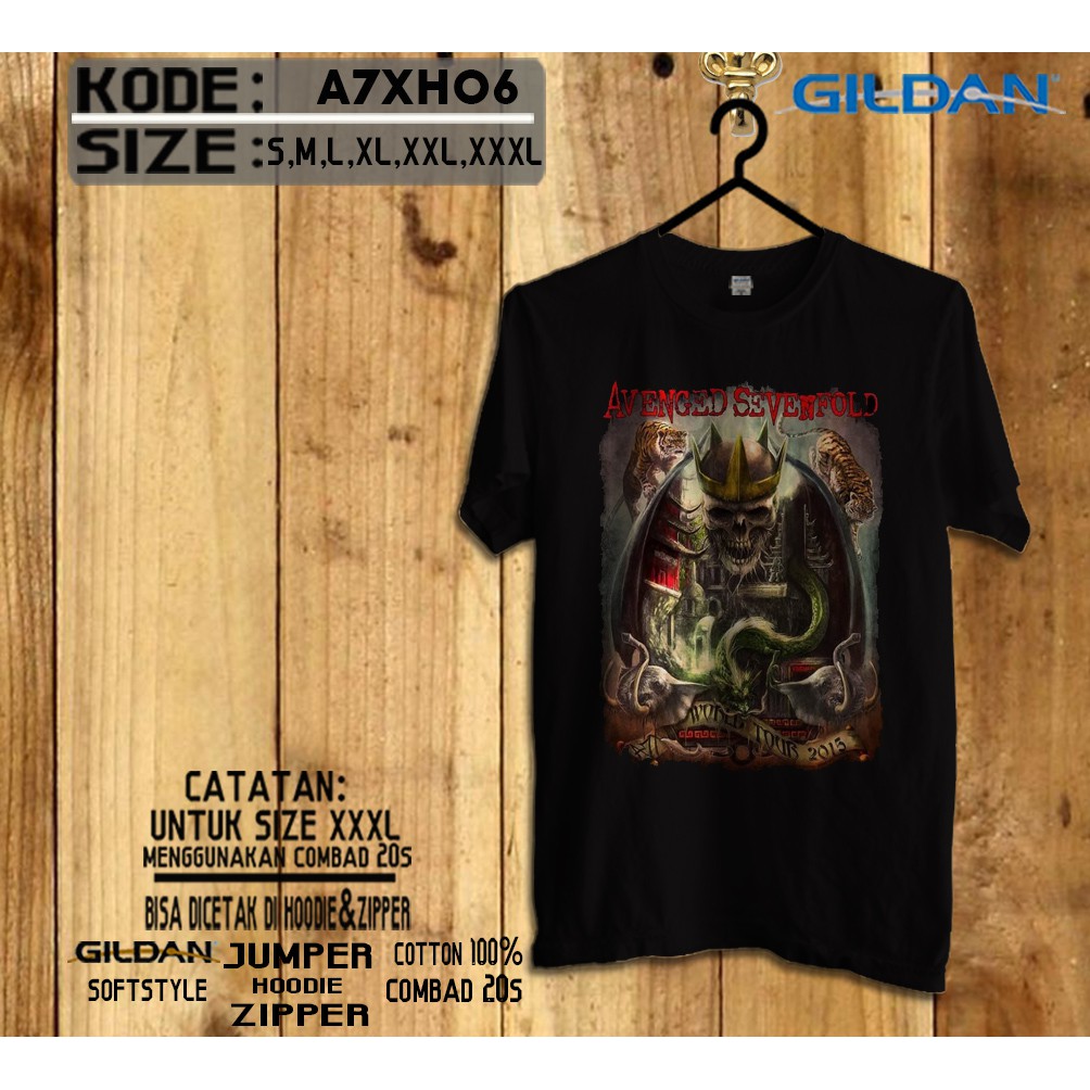Kaos avenged sevenfold world tour 2015 original gildan softstyle a7xh06