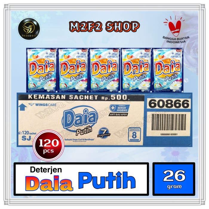 Daia Putih Detergent Bubuk Sabun Cuci Baju Sachet - 27 gr
