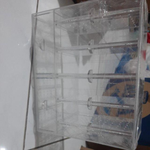 Acrylic Tempat Anting 5laci + Laci , Akrilik Jawerly Organizer 5slot