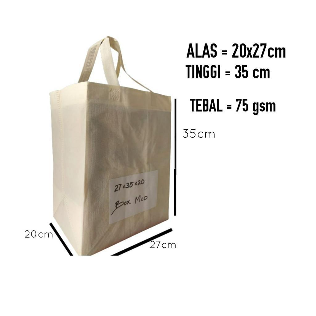 

Tas spunbond Handle Model Box uk 27x35x20 dan 37x35x20 / Goodie Bag box