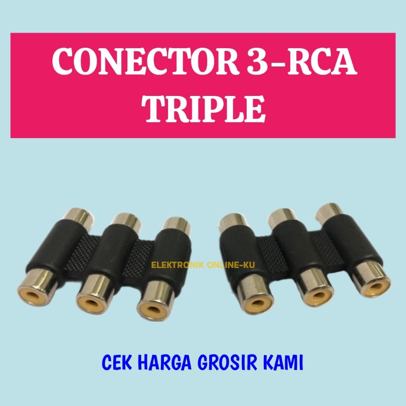 SAMBUNGAN TRIPLE RCA CONECTOR 3 RCA