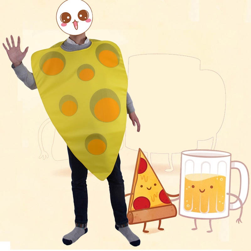 PREORDER Adult kid Big Cheese costume Wedge Outfit Funny Diary children Food Fancy Dress Mascot  Uni