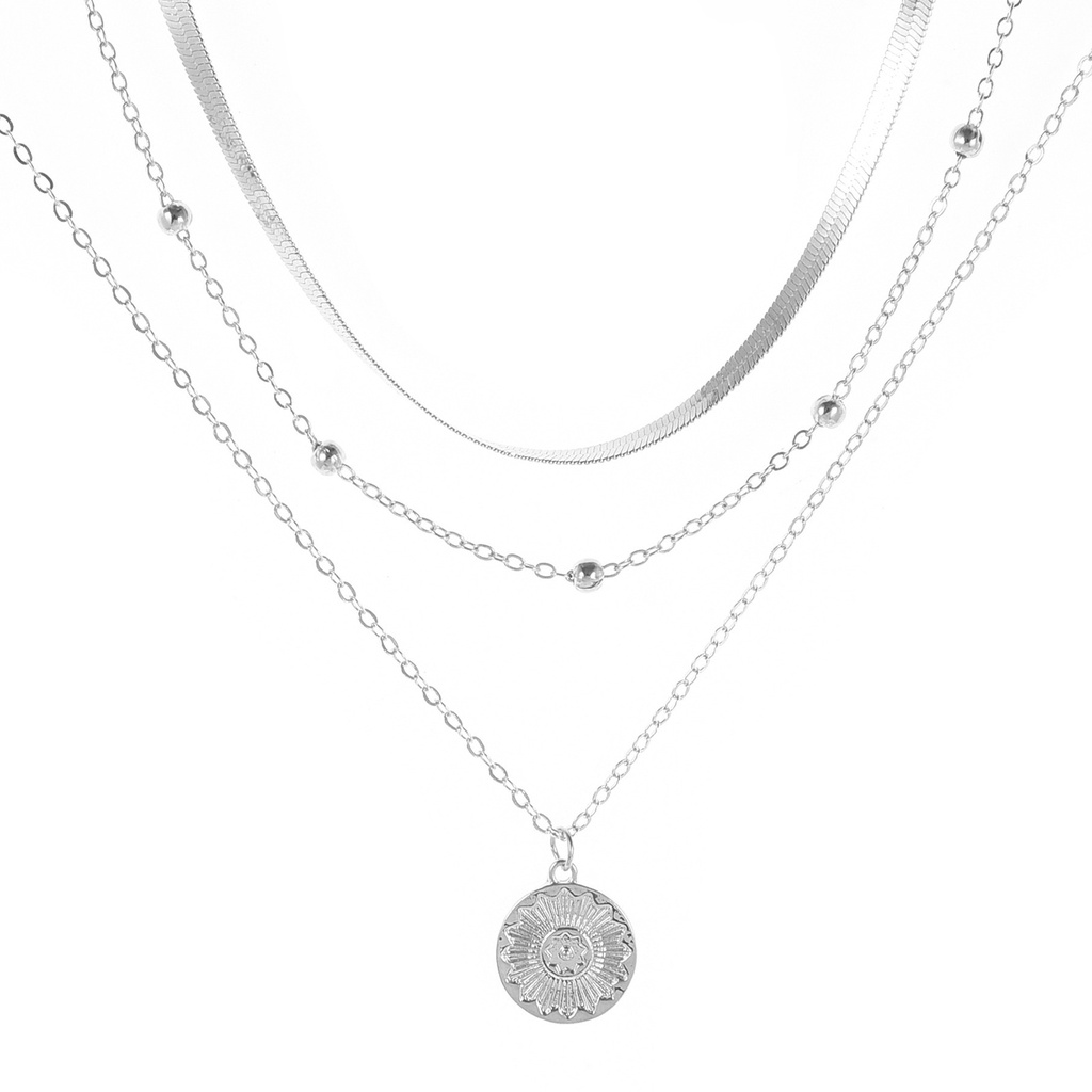 Hu Hu Hu Hu Hu Alat Bantu Pasang Kacamata♡ Kalung Liontin Bulat Motif Print Bunga Gaya Kasual Untuk Wanita