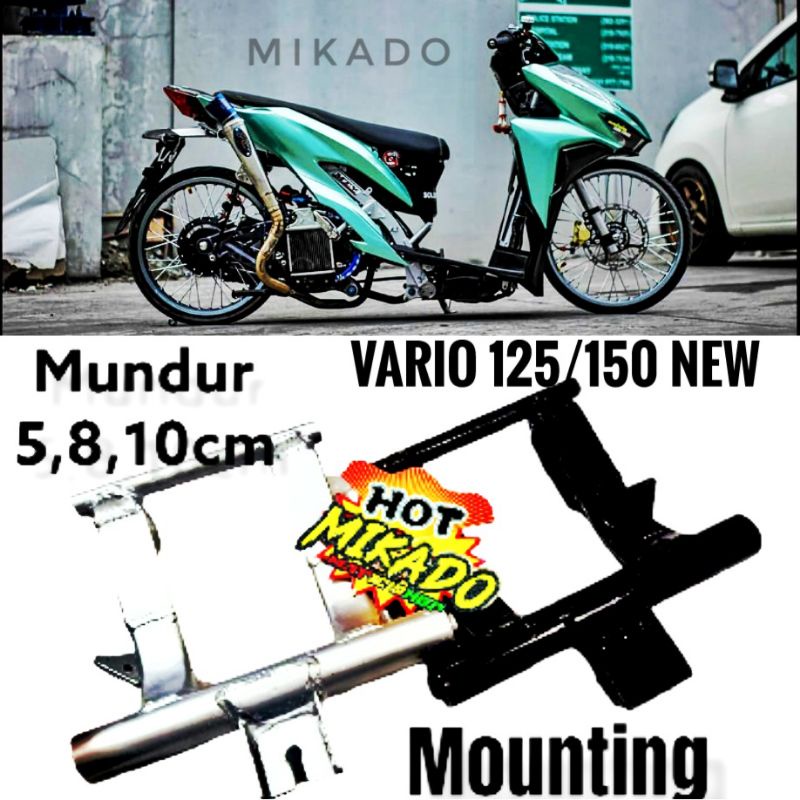 MOUNTING CUSTOM MUNDUR VARIO 150 NEW 5 8 10 CM CLICK EXSTAND ENJIN ANTI GREDEK KAMPAS GANDA MANGKOK 