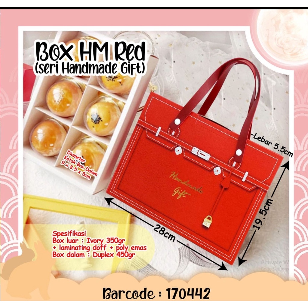 

box kue tenteng hmrd merah mooncake atau kue lainnya satuan