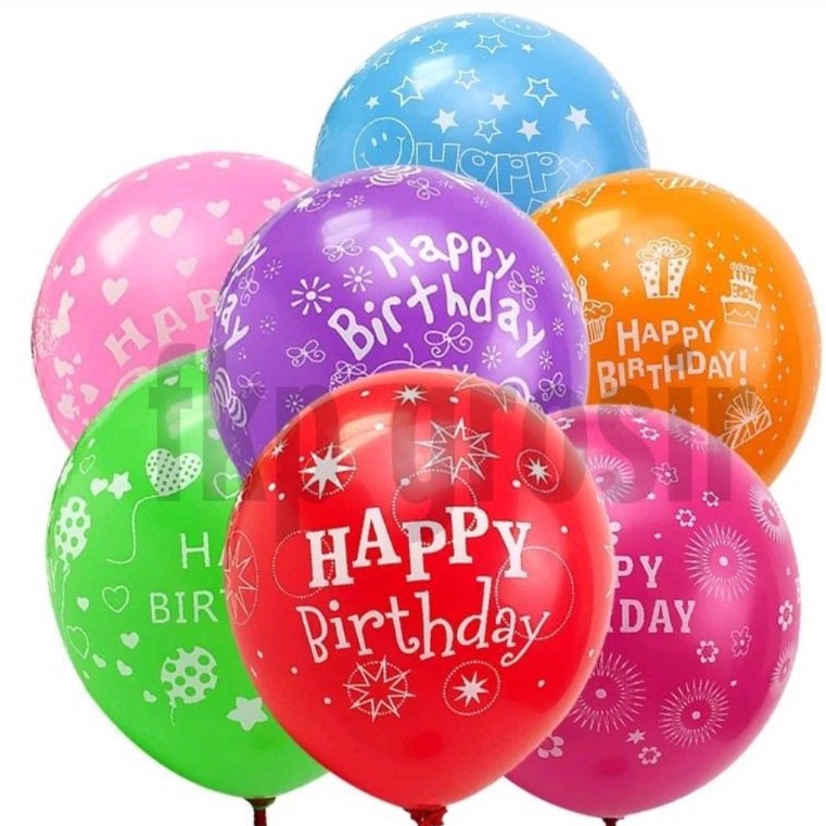 100 pcs Balon Happy Birthday Tebal / Balon Pesta (12inchi)