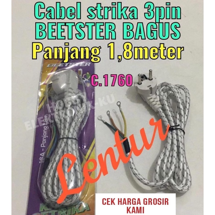 CABLE SETRIKA BEETSTER ARDE 3PIN SNI