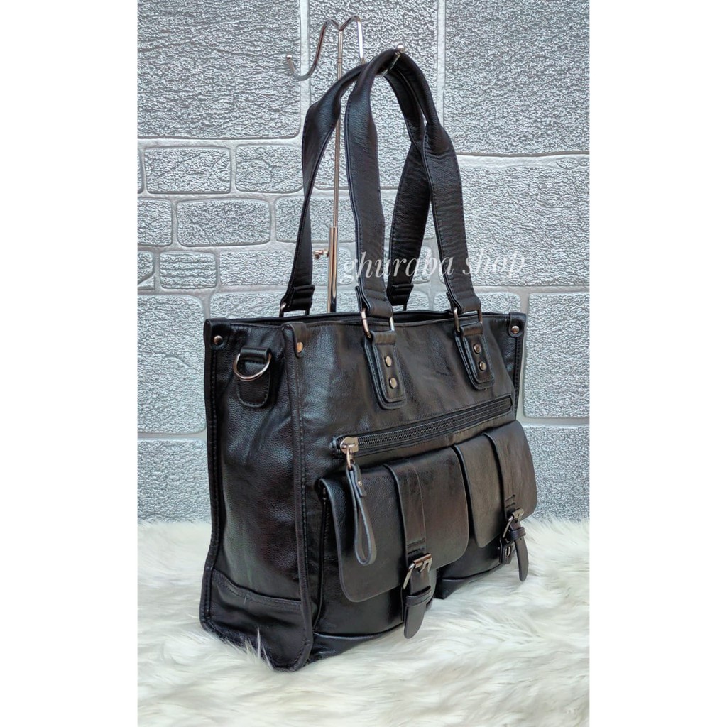 TOTEBAG WANITA IMPORT PREMIUM KULIT ANTI AIR/ TAS LAPTOP 14 INCH/TAS KERJA/TAS KULIAH