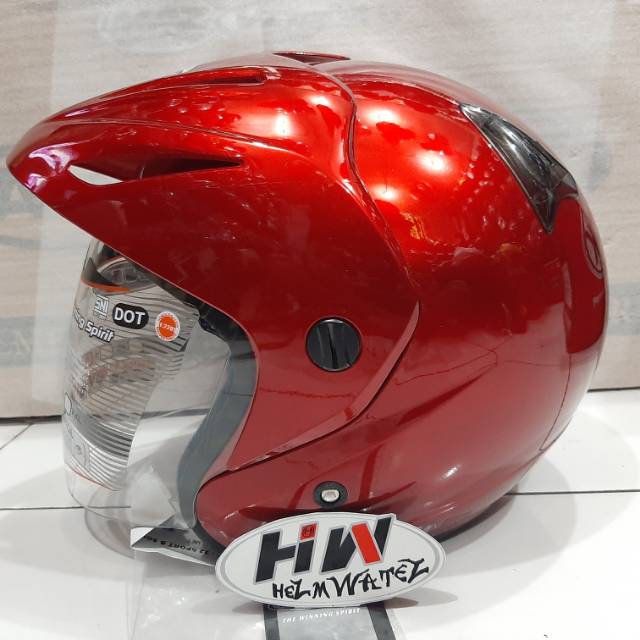 HELM INK CX22 ORIGINAL MERAH MARRON SOLID HALFFACE