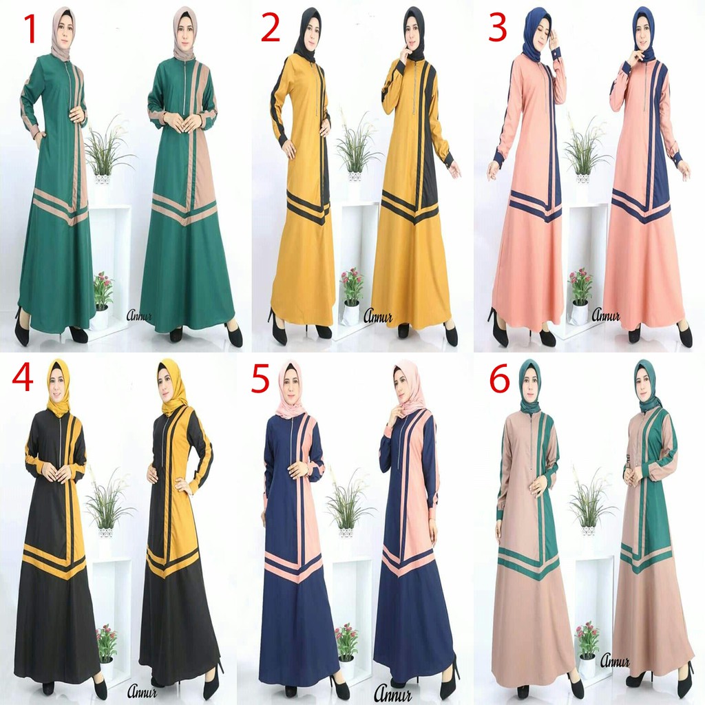 Gamis KOMBINASI Murah - Gamis KOBINASI Mewah Tapi Kalem - Bahan moscepe NO hijab
