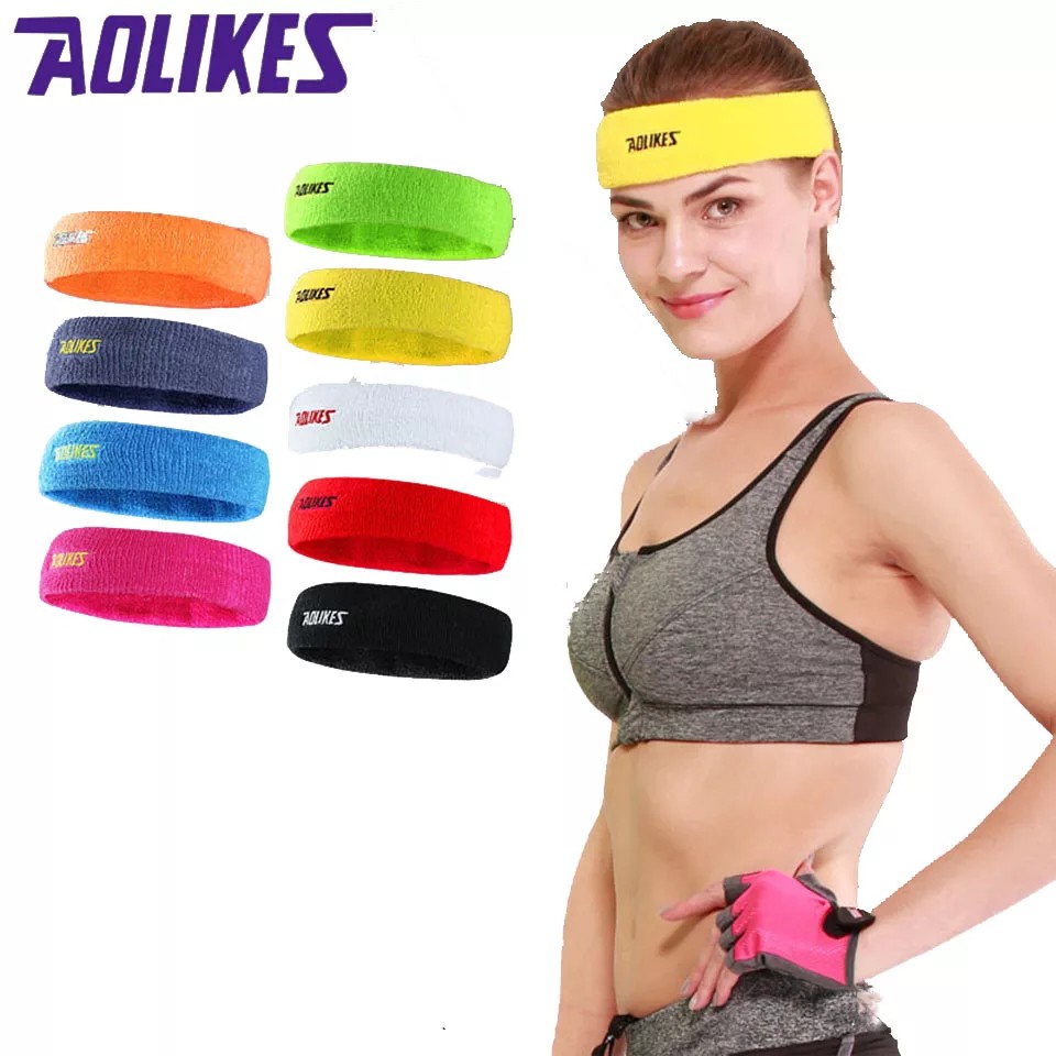 Aolikes 2108 Headband Towel Handuk Ikat Rambut Kepala Senam Gym Fitness