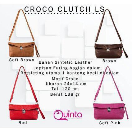 Dompet Wanita Branded Clutch Model ( Croco Clutch Ls ), Tas Branded Wanita / Tas Kulit Wanita