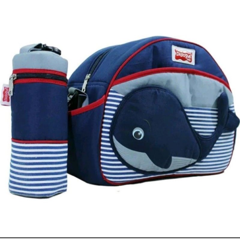 Tas Bayi Dialogue  Medium + Tempat Botol Susu DGT 7133 diapers bag tas bayi tas popok tas paus