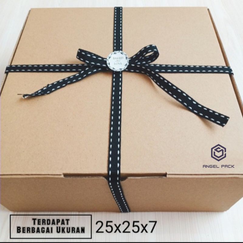 

Dus corrugated per 5pcs eflute 25x25x7 kotak kue hampers box packaging