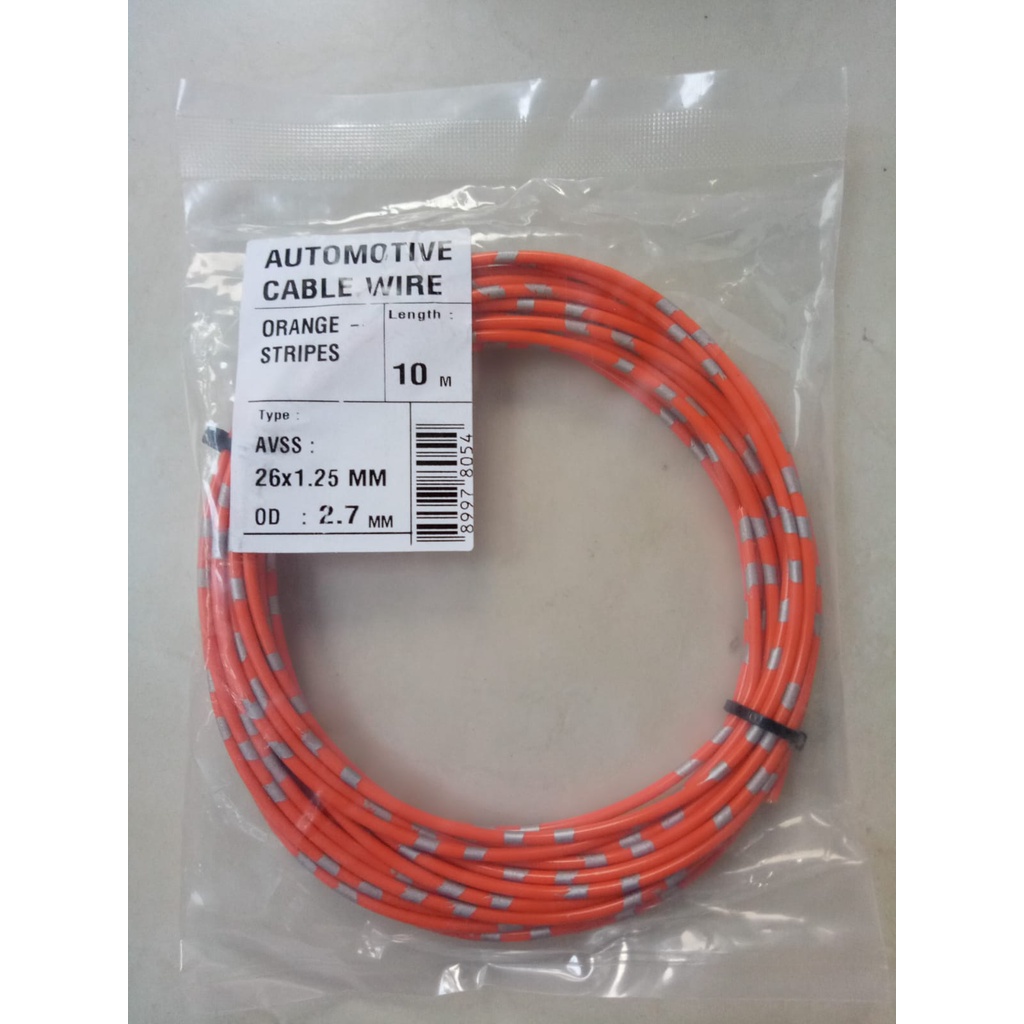 KABEL BINTIK 1.25 ORANGE / KABEL 1,25 SERABUT TEMBAGA KELISTRIKAN MOBIL