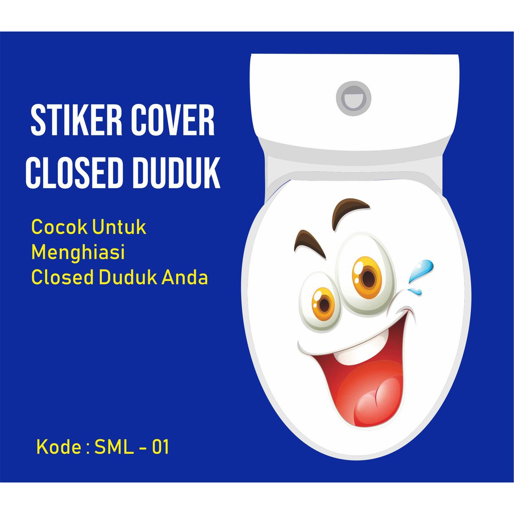 Stiker Tutup Closet Duduk Toilet Cover Desain Smile