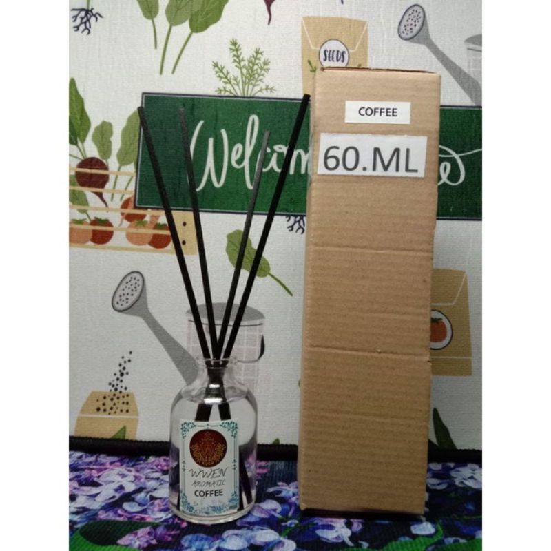 Reed Diffuser Aroma Terapi Pengharum Ruangan Essential oil Aromatherapy Replenisher Bunga Difuser-ARM 60 - COFFEE