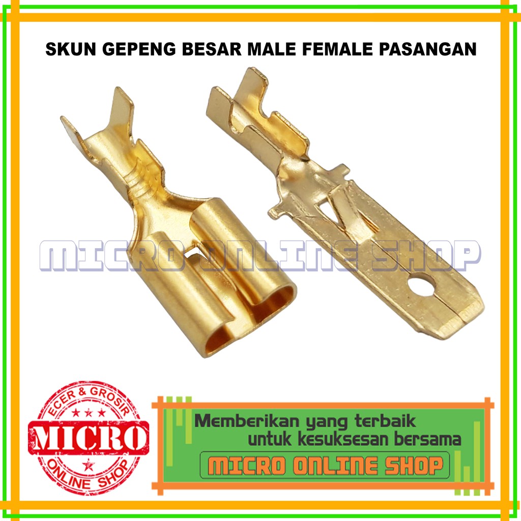PAKET 10 PASANG Skun Gepeng Besar Male Female Pasangan / Skun Gepeng Cewek Cowok Besar / Konektor Ka