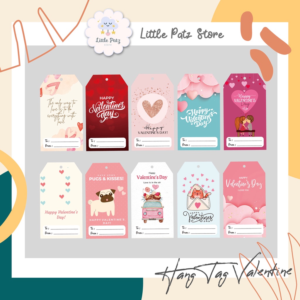 

NEW!! Hang Tag VALENTINE TO + FROM/Gift Tag/Kartu Ucapan/Hampers/Kado