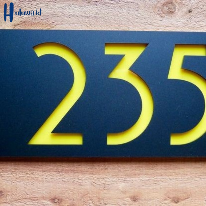PROMO TERBATAS- Nomor Rumah Acrylic / Nomer rumah/ Nomor Rumah Unik/ Nomor Rumah Akril - Merah, 1 di