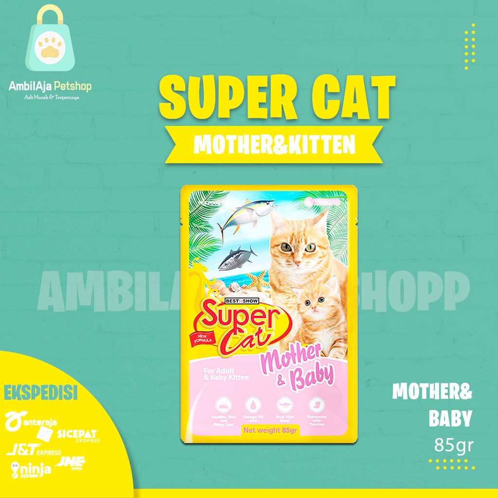 Makanan Kucing murah Super Cat pouch 85gr Mother &amp; Baby kitten