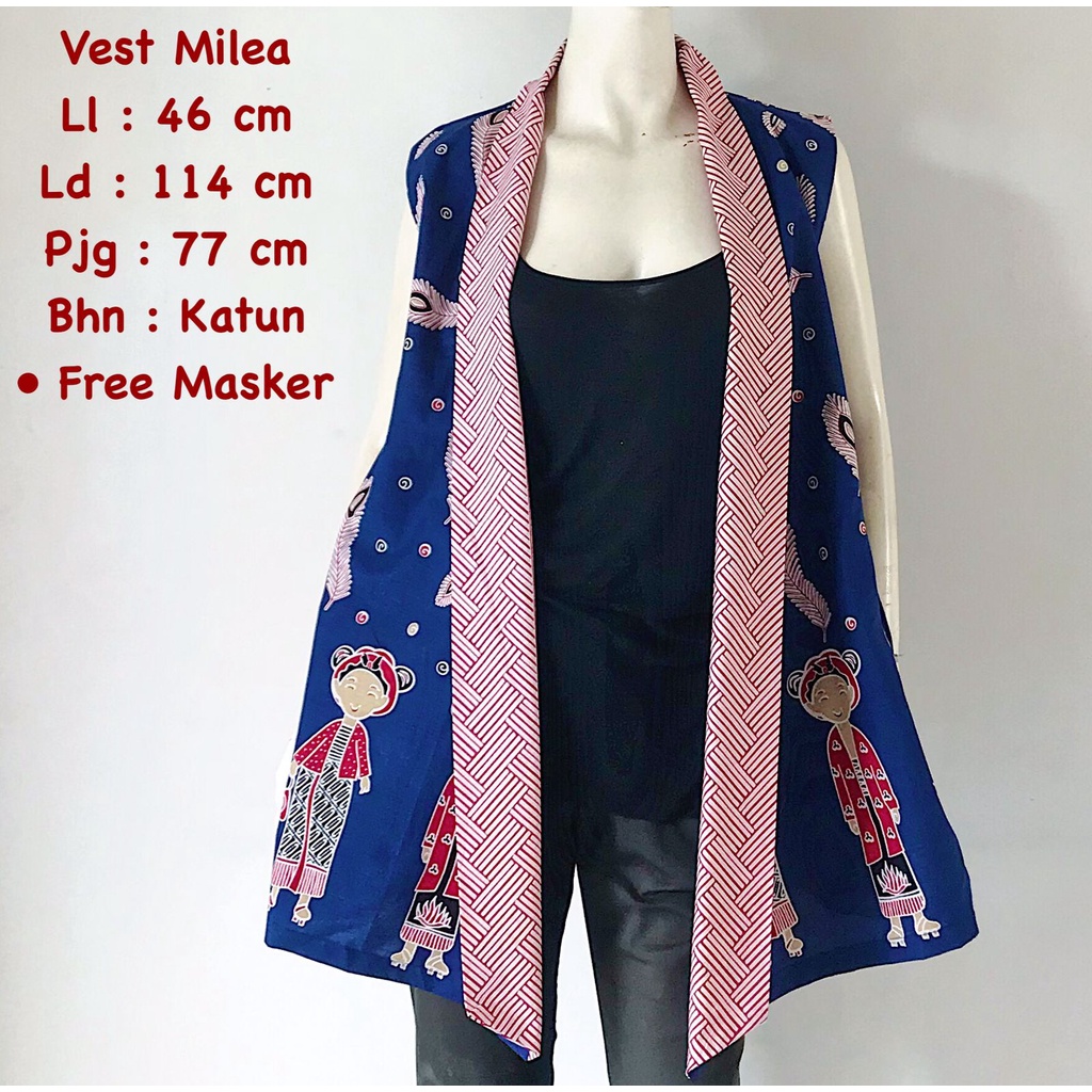 Vest milea batik solo karakter outer lengan vest kerja vest trendy karakter