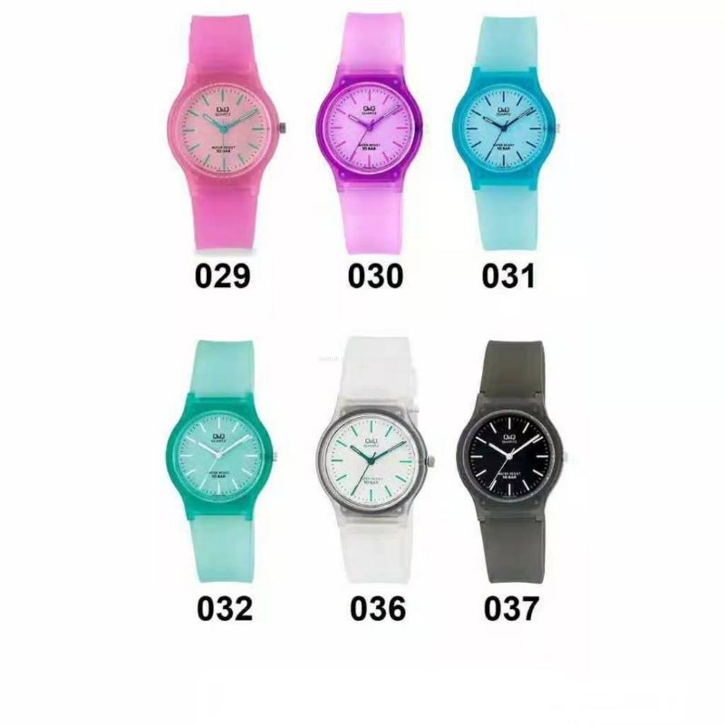 Jam Tangan Wanita Q&amp;Q QnQ QQ Q&amp;Q VP46 VP46J Original - Strap karet JELLY COLOUR