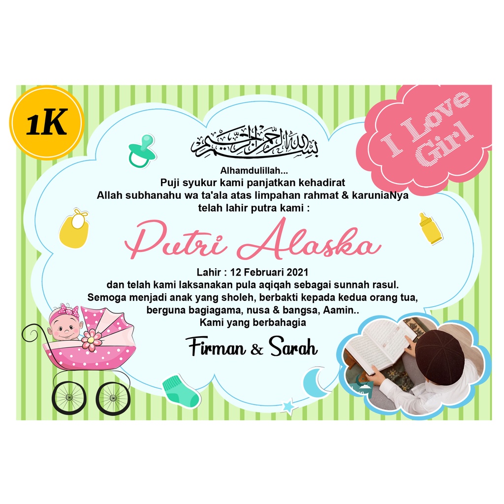 Sticker Aqiqah Nasi Box / Tasyakuran Aqiqah / Kartu Ucapan Aqiqah / Label Kotak Box