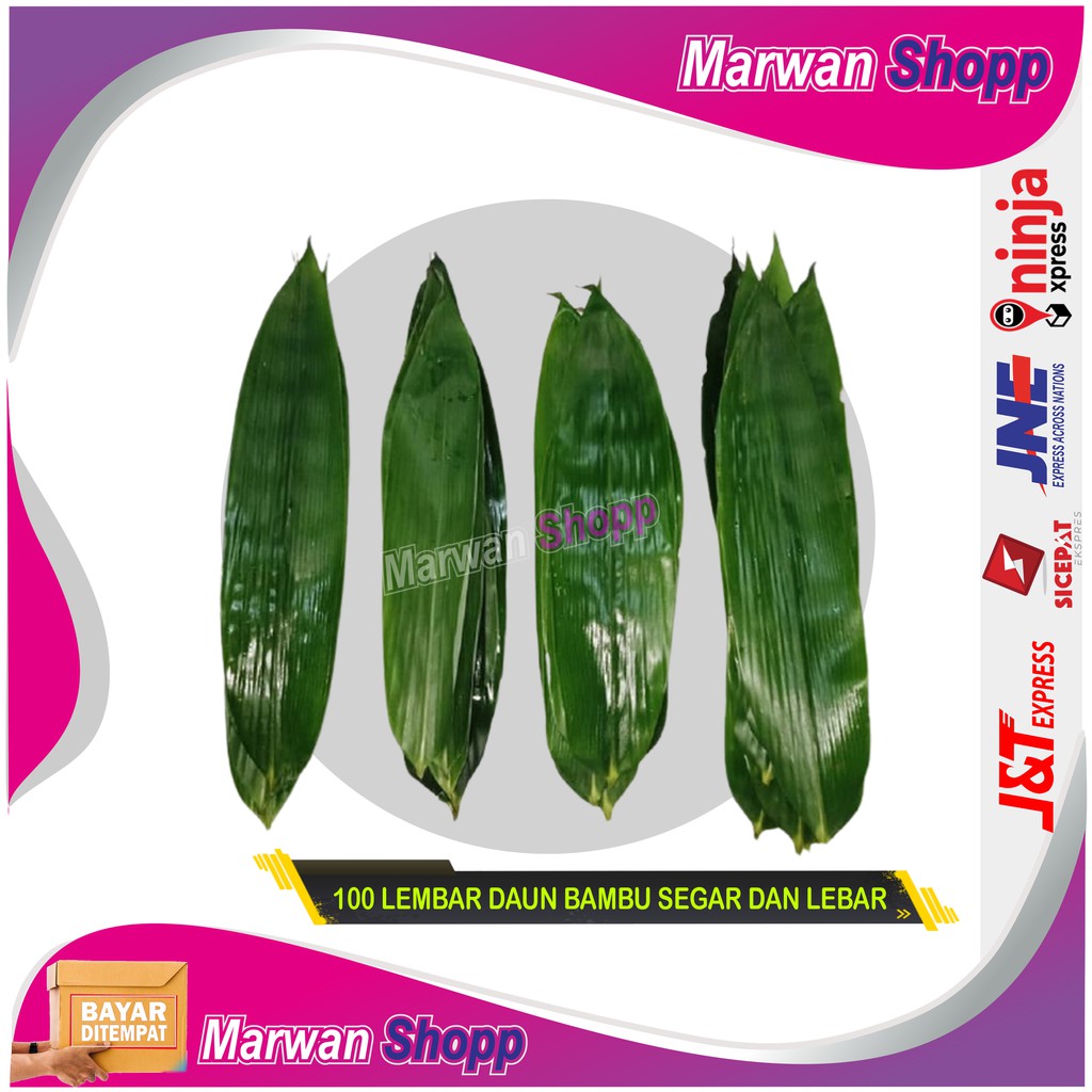 

100 LEMBAR DAUN BAMBU SEGAR DAN LEBAR UNTUK BUNGKUS BACANG ATAU HERBAL MARWAN SHOPP