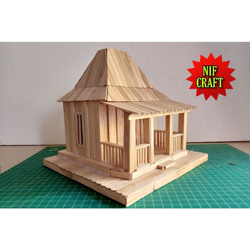 Rumah adat joglo dari stik es krim || Miniatur rumah stik es krim || Prakarya stik es