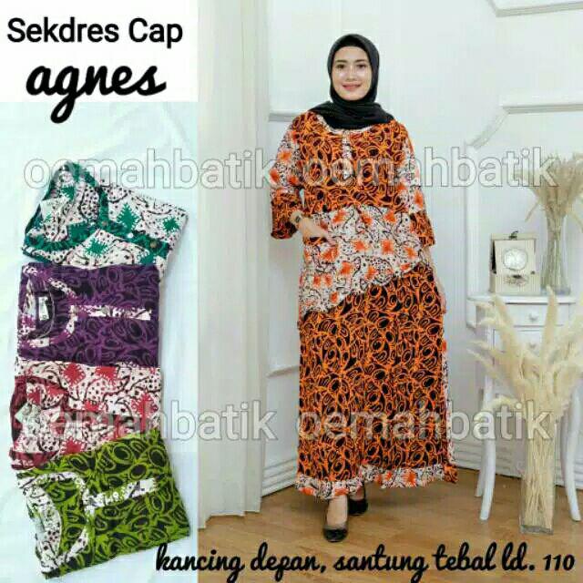 Sekdres Cap Batik - Motif Random/acak - Fashion Wanita - Busui - Batik Wanita - Longdres Busui