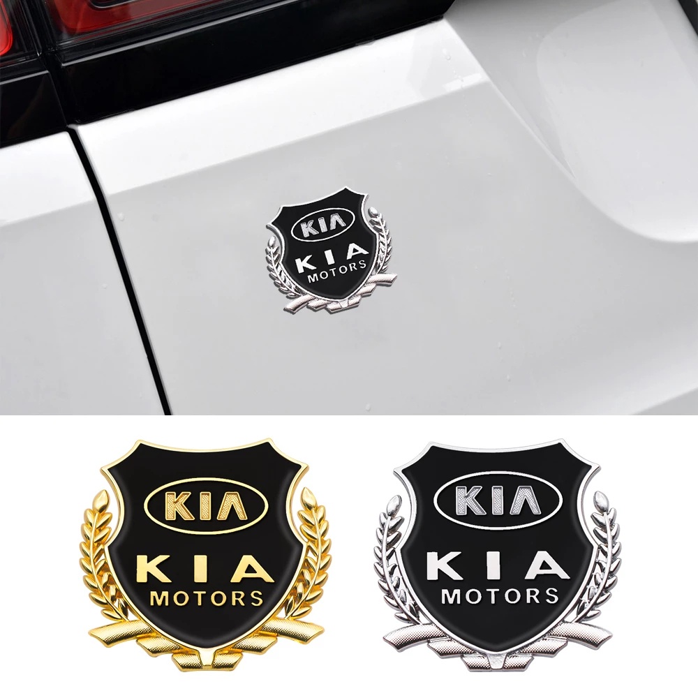 2pcs Stiker Badge Metal Untuk Pintu / Jendela Mobil Kia