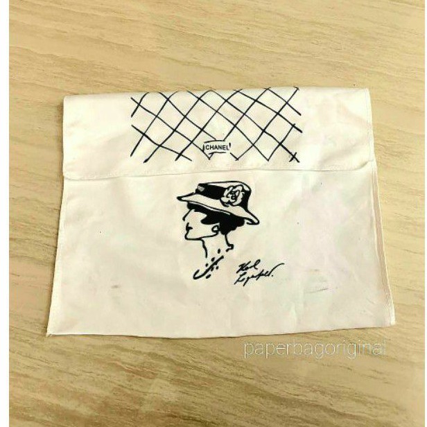 Chanel Paperbag Authentic Flap Bag White Original Dust bag