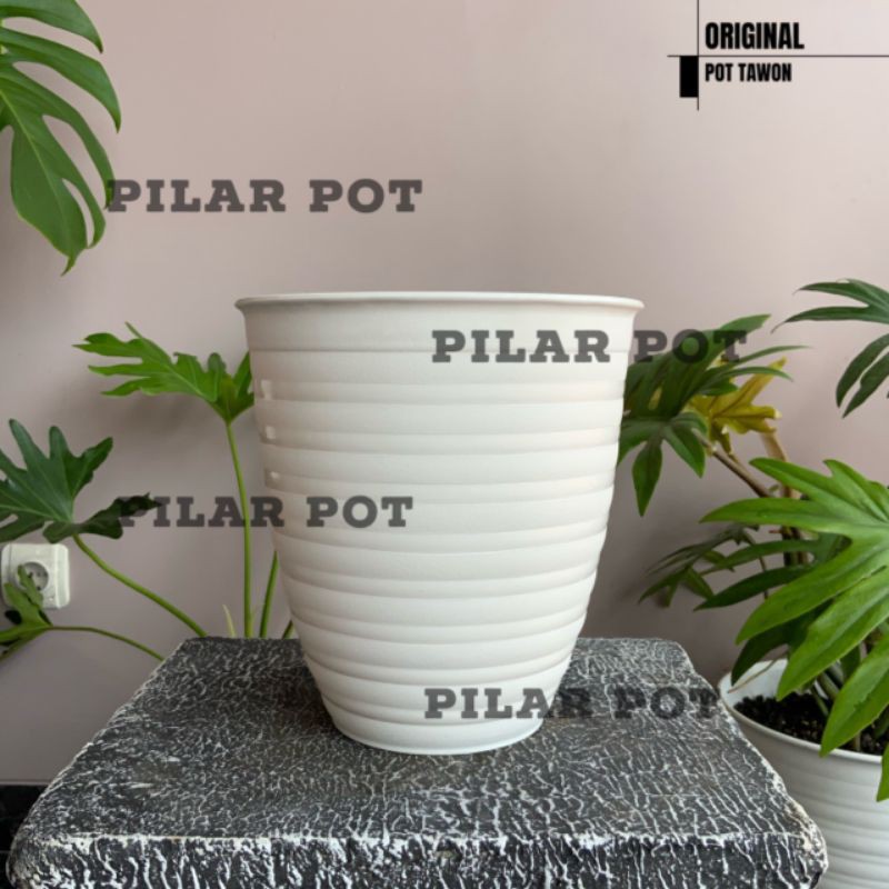 Pot bunga tawon putih tinggi pirus 18cm - tawon asli